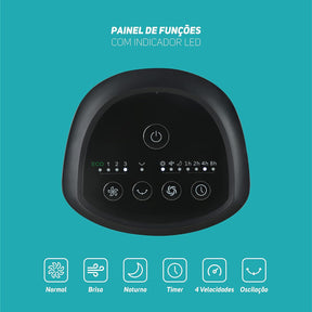 Ventilador de Parede e Mesa WAP FLOW TURBO com 8 Pás 3 Velocidades - Elegante