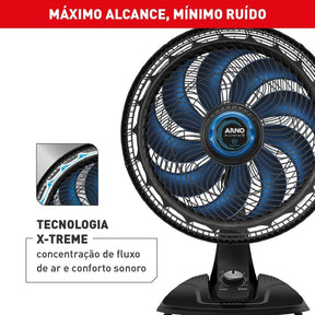 Ventilador Arno X treme 9 Mesa Repelente 9 pás 160W 40cm - Elegante