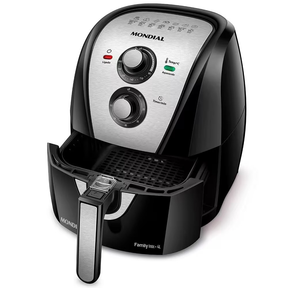 Fritadeira Elétrica Sem Óleo Air Fryer Mondial AFN40BI Family Inox 4L Preta/Inox - Eficiente