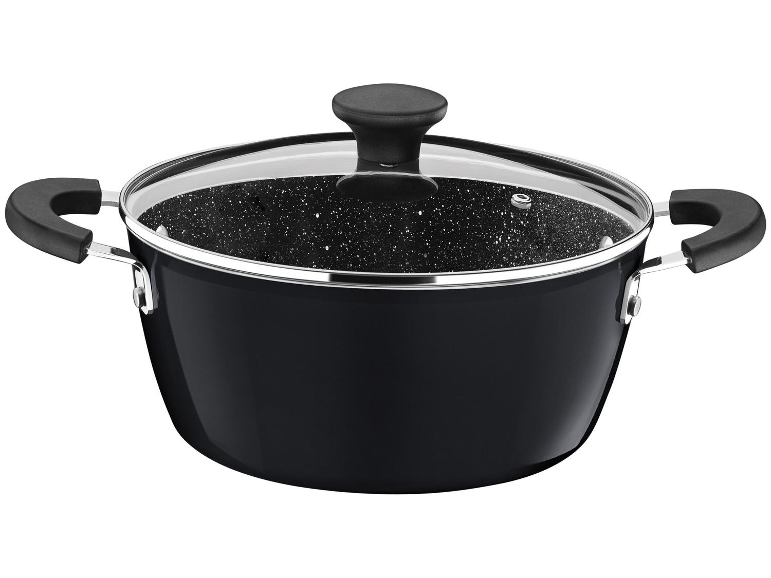 Jogo de Panelas Tramontina Glenz em Alumínio com Revestimento Interno em Starflon Crystals e Externo Esmaltado Preto 05 Peças - Alta Performance