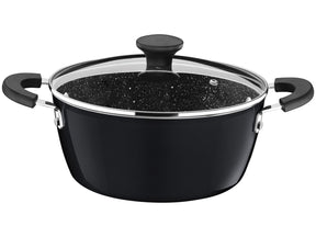 Jogo de Panelas Tramontina Glenz em Alumínio com Revestimento Interno em Starflon Crystals e Externo Esmaltado Preto 05 Peças - Alta Performance