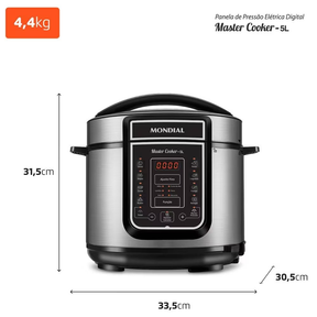 Panela Elétrica de Pressão Mondial Digital Master Cooker PE 38 5L Preta - Eficiente