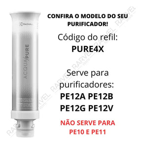 Filtro/Refil Original de Água Acqua Pure para Purificador de água Electrolux PE12A/PE12B/PE12G/PE12V - Eficiente