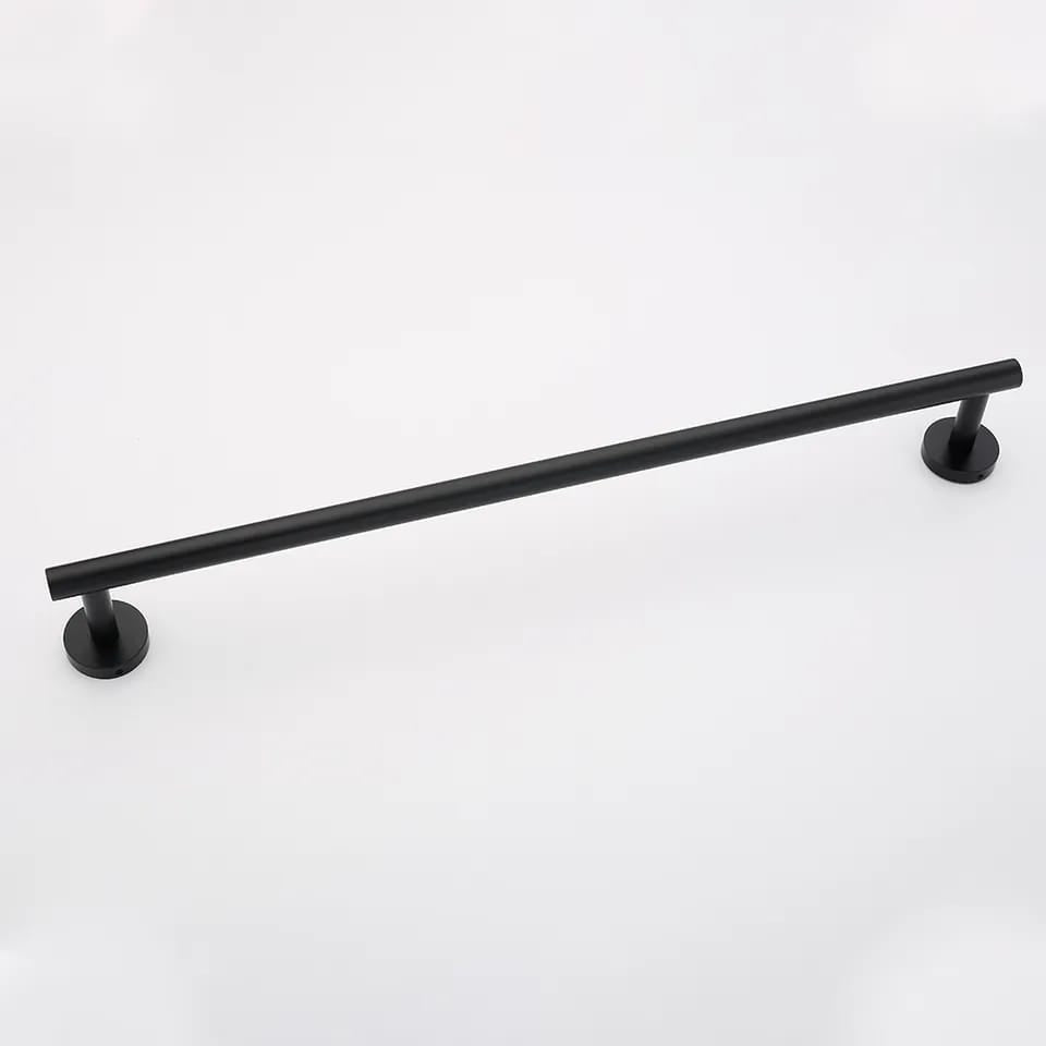 Toalheiro Porta Toalha de Rosto Banheiro com Ventosa 25cm Preto Fosco - Moderno