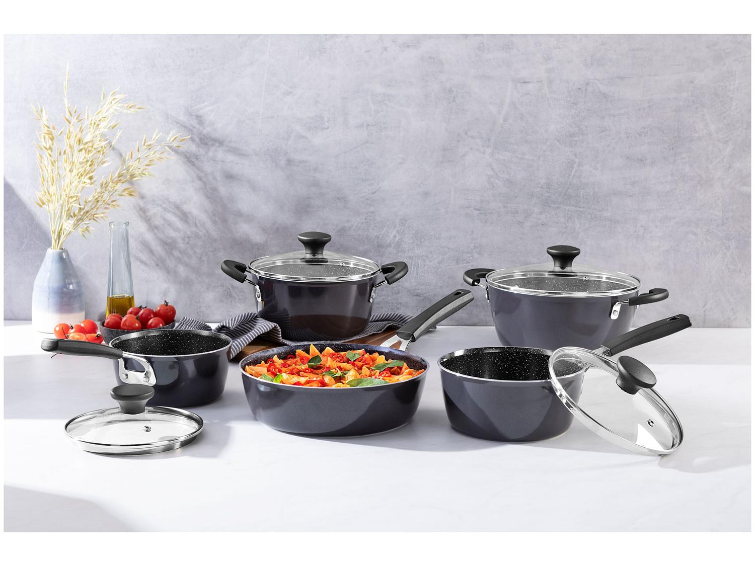 Jogo de Panelas Tramontina Glenz em Alumínio com Revestimento Interno em Starflon Crystals e Externo Esmaltado Preto 05 Peças - Alta Performance